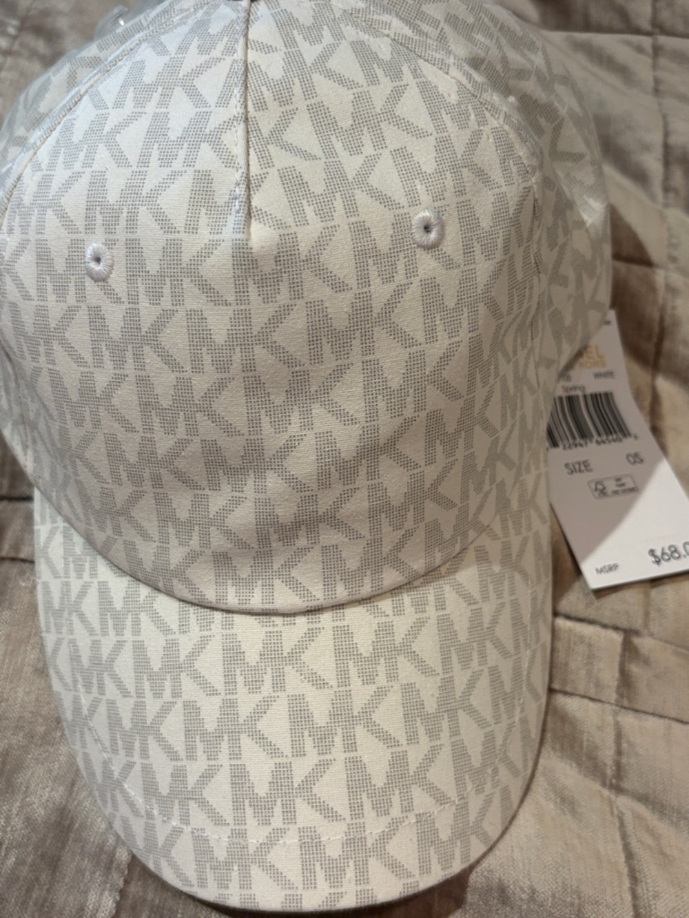 Michael Kors hat White Baseball Hat MK Monogram Cap NWTS